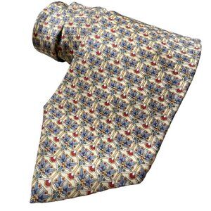 The Metropolitan Museum Of Art Silk Tie Geometric Abstract Yellow Blue Men’s